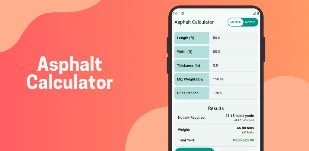 asphalt calculator app